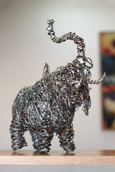 Baby elephant (29x28x15 1kg iron) 雕塑 标题为“Baby elephant (29x2…” 由Karen Axikyan, 原创艺术品, 金属