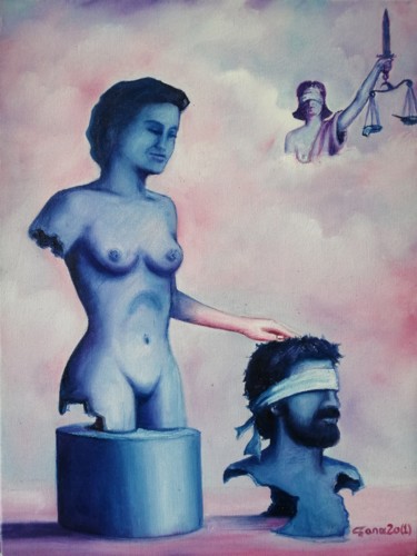 "Touch Humanises" başlıklı Tablo Sadık Varer (Cona Varer) tarafından, Orijinal sanat, Petrol