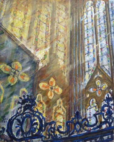 Peinture intitulée "Reflets orangés" par Philippe Lasselin, Œuvre d'art originale, Acrylique