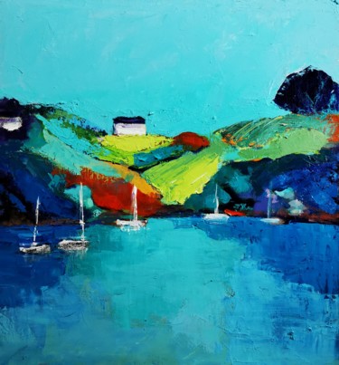 Peinture intitulée "Crique bretonne" par Patrick Briere, Œuvre d'art originale, Huile
