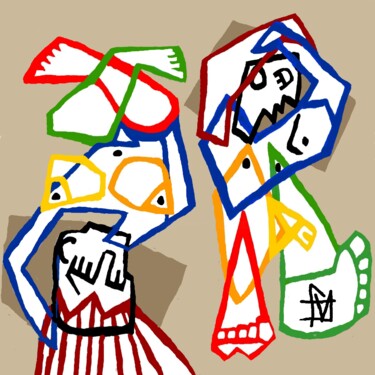 数字艺术 标题为“couple en chambre” 由Franck Vidal, 原创艺术品, 数字油画