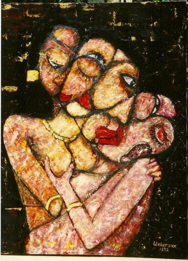 "Ménage à trois" Peinture intitulée ""Ménage à trois"" par Serge Uebersax, Œuvre d'art originale, Acrylique