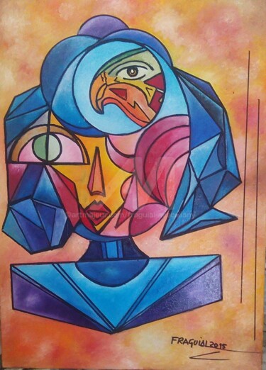 Pintura intitulada "MULHER INTELIGENTE" por Fraguial, Obras de arte originais, Óleo