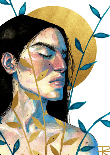 Varón III 绘画 标题为“Varón III” 由Roselin Estephanía, 原创艺术品, 水彩