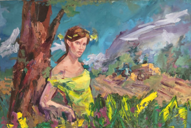 Ernte Malerei mit dem Titel "Ernte" von Arsentij Pawlow, Original-Kunstwerk, Öl Auf Keilrahmen aus Holz montiert