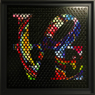 LOVE Schilderij getiteld "LOVE" door Laurent Gros, Origineel Kunstwerk, Digitaal Schilderwerk Gemonteerd op Aluminium