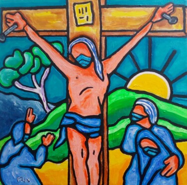 Peinture intitulée "Golgotha 2020" par Marc Felix, Œuvre d'art originale, Acrylique Monté sur Châssis en bois