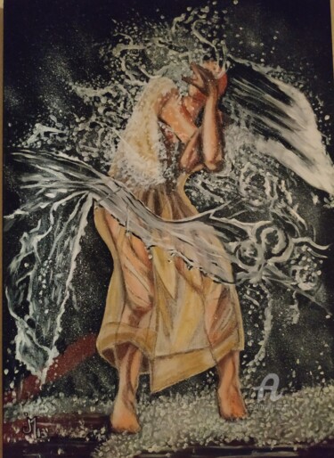 绘画 标题为“Danse avec l'eau 2” 由Janie Marty-Rozet, 原创艺术品, 油