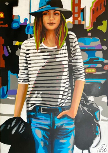 Peinture intitulée "Tribeca" par Virginie Clement, Œuvre d'art originale, Acrylique Monté sur Châssis en bois