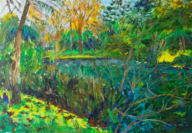 Ζωγραφική με τίτλο "Near the lake" από Anna Churyukina, Αυθεντικά έργα τέχνης, Λάδι