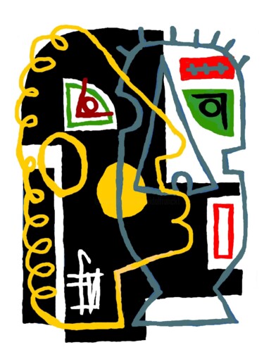 数字艺术 标题为“Tête à tête” 由Franck Vidal, 原创艺术品, 数字油画
