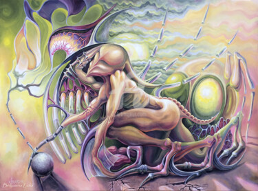 Painting titled "Alien "On an Unknow…" by Lidia Belyasin, Original Artwork, Tempera