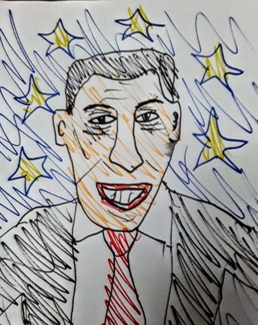 Drawing titled "Fernandel" by Iheb Gharbi, Original Artwork, Marker