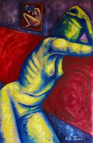 In The Box Peinture intitulée "In The Box" par Nella Fauve, Œuvre d'art originale, Huile Monté sur Châssis en bois