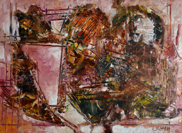 Painting titled "Astratto 1/21" by Peppeluciani, Original Artwork, Acrylic
