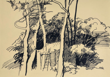 Landscape 10 (A Sunny Day) Dibujo titulada "Landscape 10 (A Sun…" por Irina Makarova, Obra de arte original, Rotulador