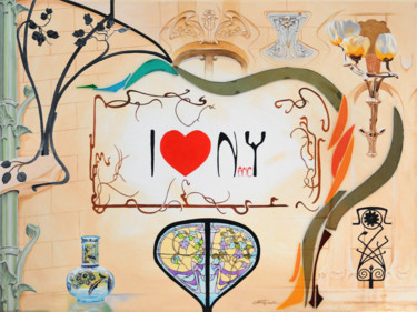 I ♥ NancY Peinture intitulée "I ♥ NancY" par Christian Girault, Œuvre d'art originale, Huile
