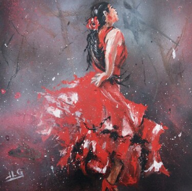 绘画 标题为“Flamenca 2” 由Jean-Luc Garcia, 原创艺术品, 丙烯