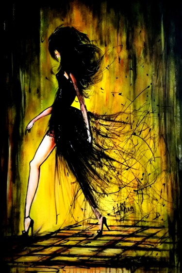 Peinture intitulée "Miss Lina" par Edwige Manon (edman), Œuvre d'art originale, Acrylique