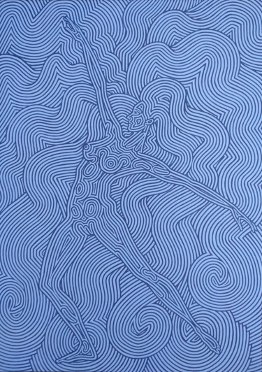 绘画 标题为“Danzando 0.2” 由Marco Ugoni, 原创艺术品, 丙烯 安装在木质担架架上