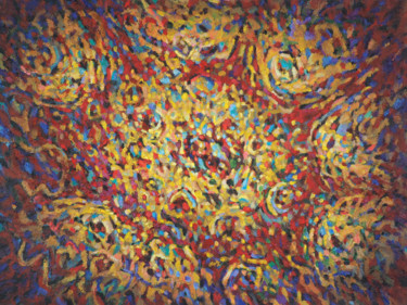 constellation-de-laigle---acrylique-sur-papier-60x80cm "constellation-de-la…" başlıklı Tablo Christophe Dupin tarafından, Orijinal sanat, Akrilik Ahşap Sedye çerçevesi üzerine mon…