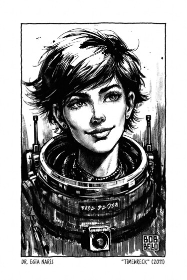Digital Arts titled "Dr. Egia Naris 2" by Bob Bello, Original Artwork, Ink