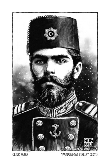 Digital Arts titled "Cesur Pasha" by Bob Bello, Original Artwork, Ink