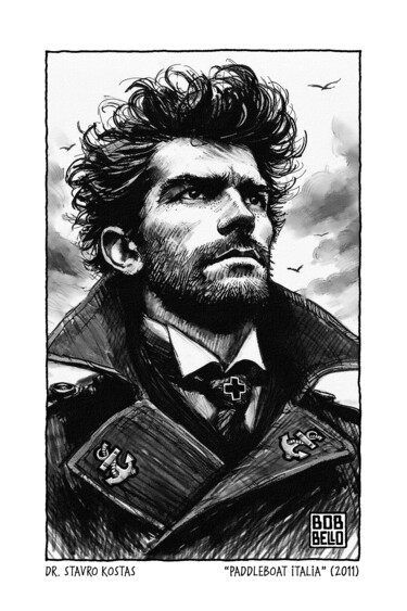 Digital Arts titled "Dr. Stavro Kostas" by Bob Bello, Original Artwork, Ink