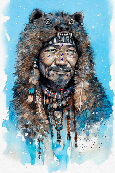 Digital Arts titled "Shaman Gainuk, Blac…" by Bob Bello, Original Artwork, Digital Painting
