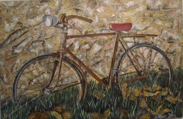 Painting titled "Bicicleta abandonada" by Joana Bisquert, Original Artwork, Acrylic