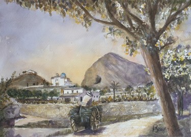 Ζωγραφική με τίτλο "Viaje al pasado" από Joana Bisquert, Αυθεντικά έργα τέχνης, Ακουαρέλα Τοποθετήθηκε στο Άλλος άκαμπτος πί…
