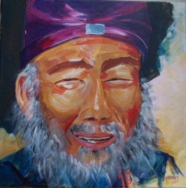 Peinture intitulée "...enigme... (40x40…" par Anne-Frédérique Ferret, Œuvre d'art originale, Huile