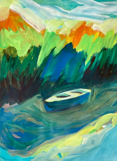 Painting titled "MARAIS 2" by Sylvie Galard, Original Artwork, Acrylic