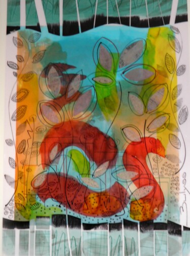 绘画 标题为“Untitled N° 204” 由Marc Bulyss, 原创艺术品, 墨 安装在其他刚性面板上