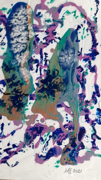 Schilderij getiteld "The Zoo" door Marianne Huizinga, Origineel Kunstwerk, Acryl