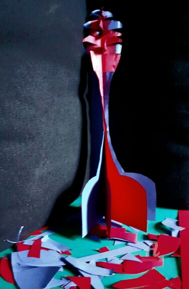 Sculpture titled "La déchirure retrou…" by Steeve Tabar, Original Artwork, Collages