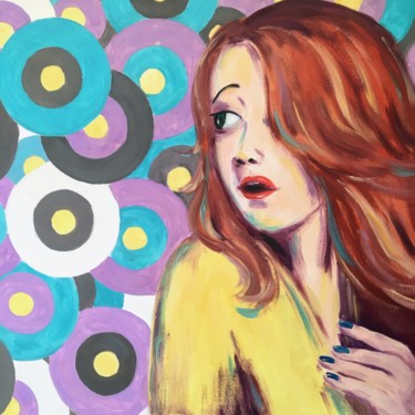 Peinture intitulée "Portrait Pop-Art" par Marina Babintseva, Œuvre d'art originale, Huile