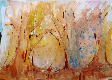 绘画 标题为“arrivée de l'automne” 由Ghislaine Rimmen-Mohl, 原创艺术品, 水彩