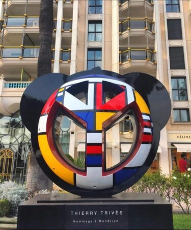 Sculpture intitulée "Hommage à Mondrian" par Thierry Trivès, Œuvre d'art originale, Résine