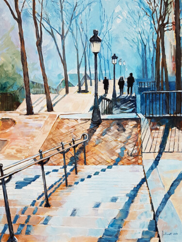 Ζωγραφική με τίτλο "Rythmes à Montmartre" από Philippe Jollivet, Αυθεντικά έργα τέχνης, Ακρυλικό