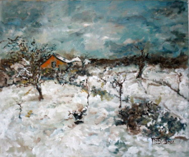绘画 标题为“Ambiance hivernale” 由Marie-Rose Blattner, 原创艺术品, 油
