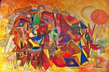 Painting titled "REIS DO DESERTO" by Fraguial, Original Artwork, Acrylic