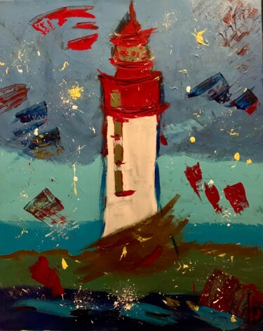 Peinture intitulée "Le Phare" par Lo Doré (Lo), Œuvre d'art originale, Acrylique