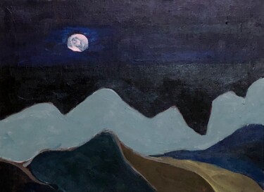 绘画 标题为“Moonlight” 由Alfredo Machado Zingg, 原创艺术品, 丙烯 安装在木质担架架上