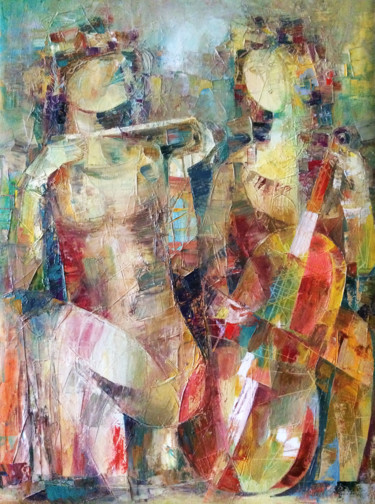 Duet (60x80cm oil/canvas) 绘画 标题为“Duet (60x80cm oil/c…” 由Seyran, 原创艺术品, 油 安装在木质担架架上