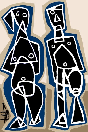 数字艺术 标题为“les promeneurs” 由Franck Vidal, 原创艺术品, 数字油画