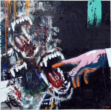 Painting titled "dark corner 2" by Ac One, Original Artwork, Spray paint