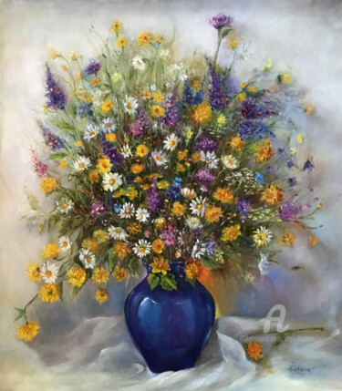 Alpine Bouquet 제목이 "Alpine Bouquet"인 미술작품 Olga Liutova-Amplatz로, 원작, 기름