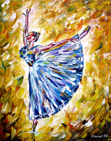 Tanzende Ballerina 绘画 标题为“Tanzende Ballerina” 由Mirek Kuzniar, 原创艺术品, 油