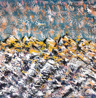 "The Alps at Sunrise" 제목이 ""The Alps at Sunris…"인 미술작품 Natalia Toderica로, 원작, 아크릴
